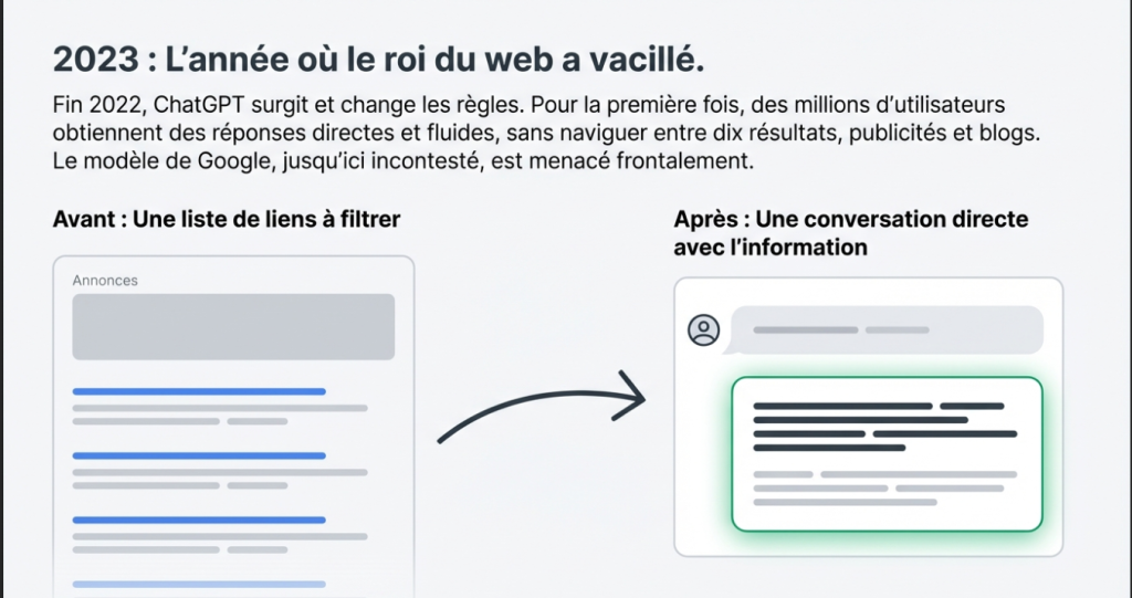 2023. Une année où Google a retenu son souffle. Une première dans son histoire. 