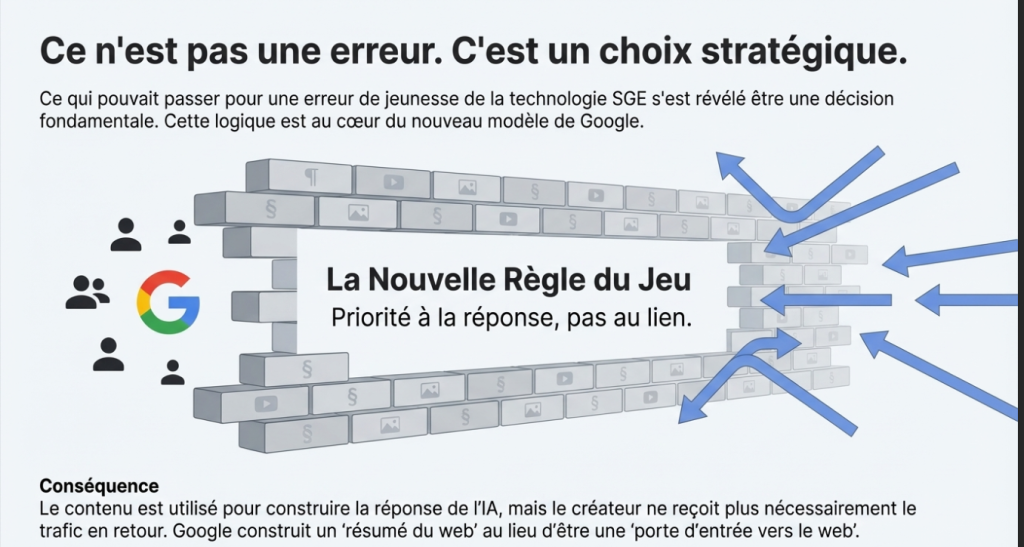 SGE et absence de backlink : une stratégie assumée par Google