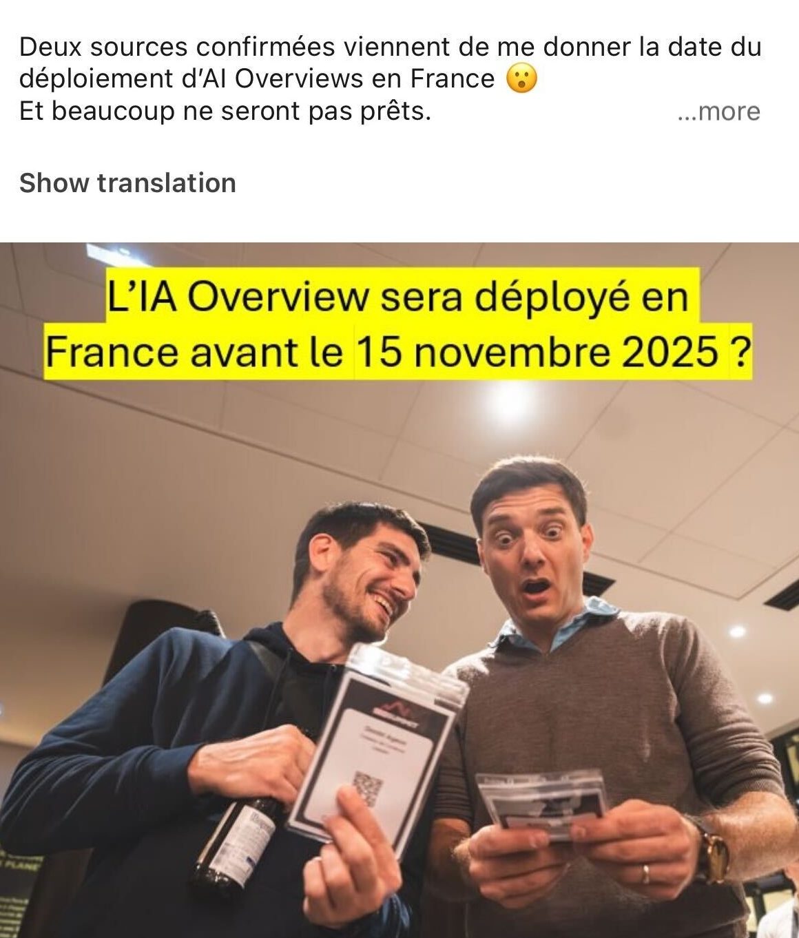 Google AI Overviews arrive en France