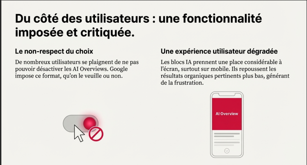 Le retour des utilisateurs sur Google AI Overviews 