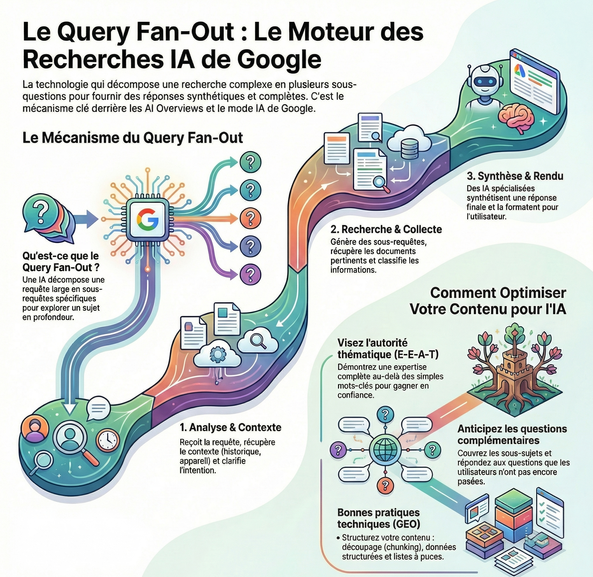 Query Fan out, tech derrière AI Overviews et IA Mode