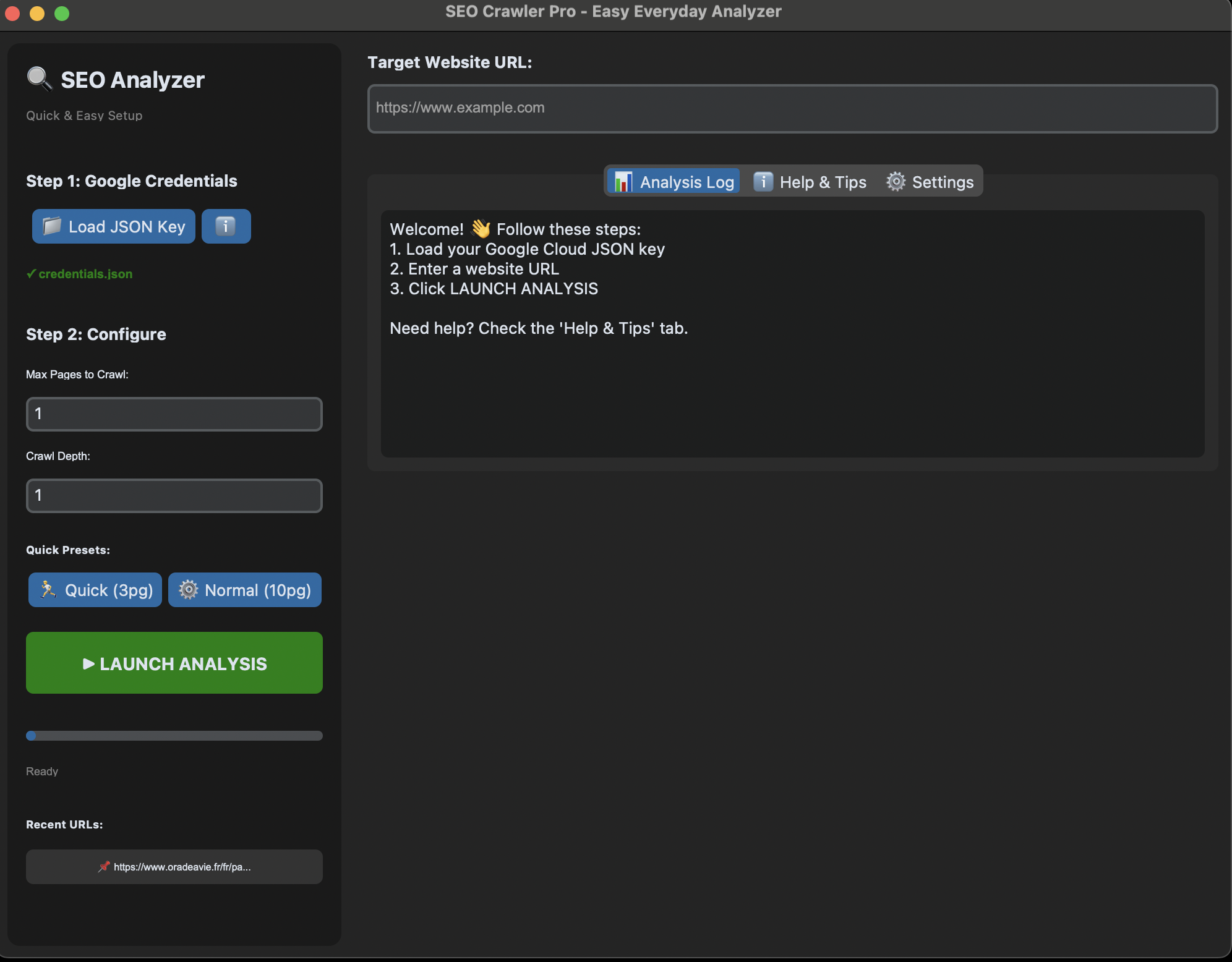 Analyseur d'entités SEO