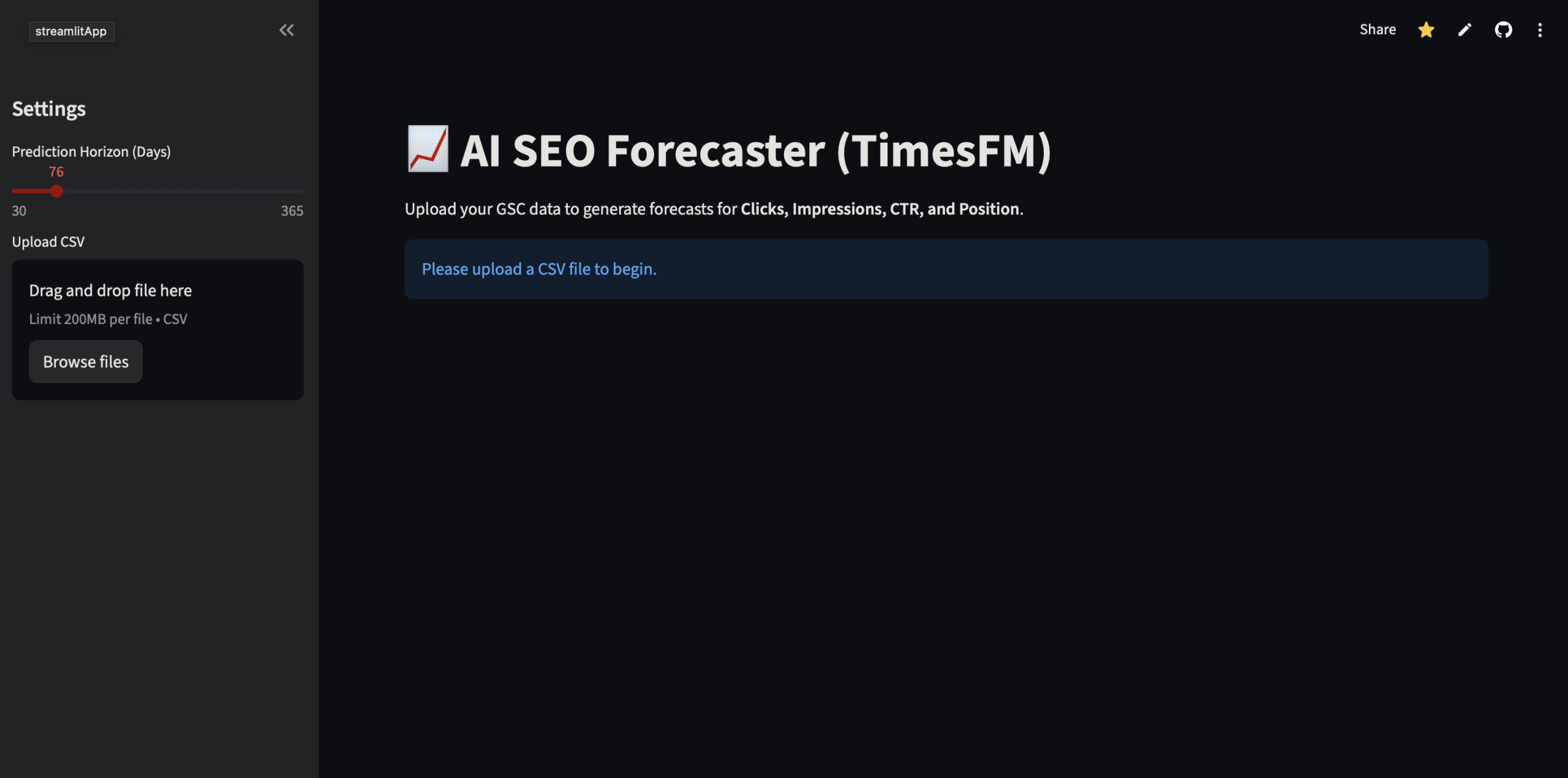 Forecaster (Outil de prévision du trafic SEO) - Powered by Google TimeSFM
