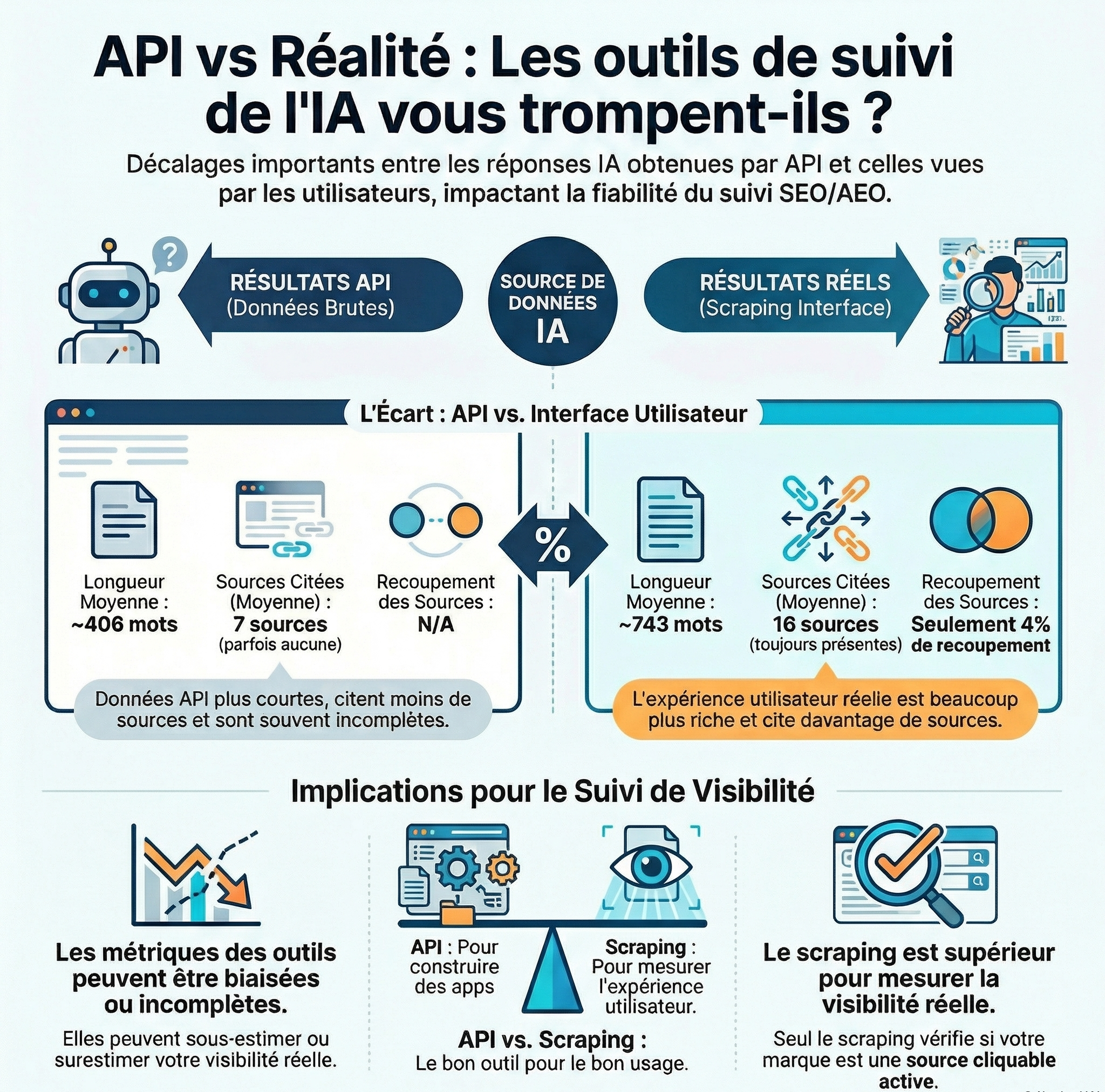 Visibilité sur IA (Google mode IA, AI overviews, LLM) : les outils nous trompent ?