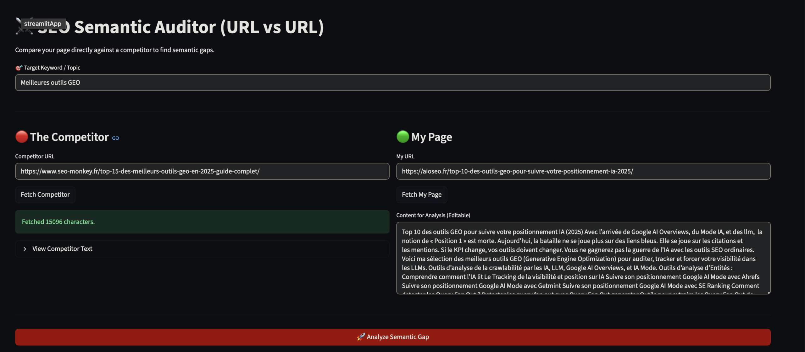 Fonctionnement de l'auditeur sémantique 