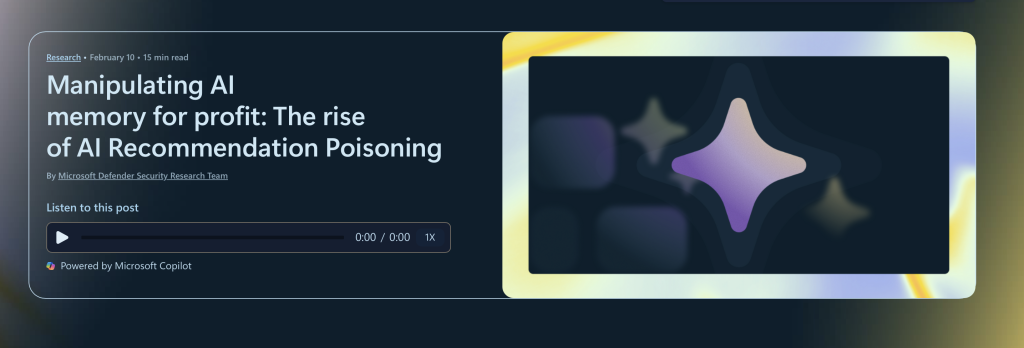 Recommendation Poisoning