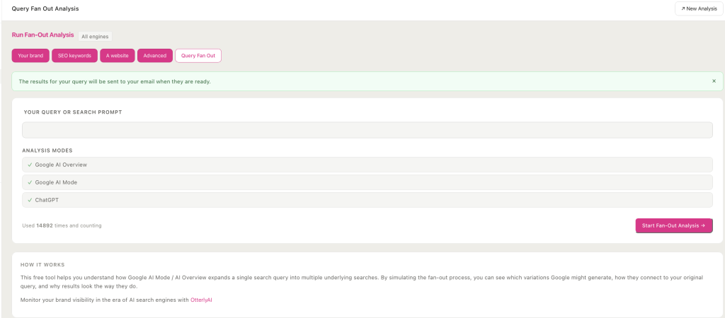 Otterly : simulateur query fan out gratuit + tracker abordable