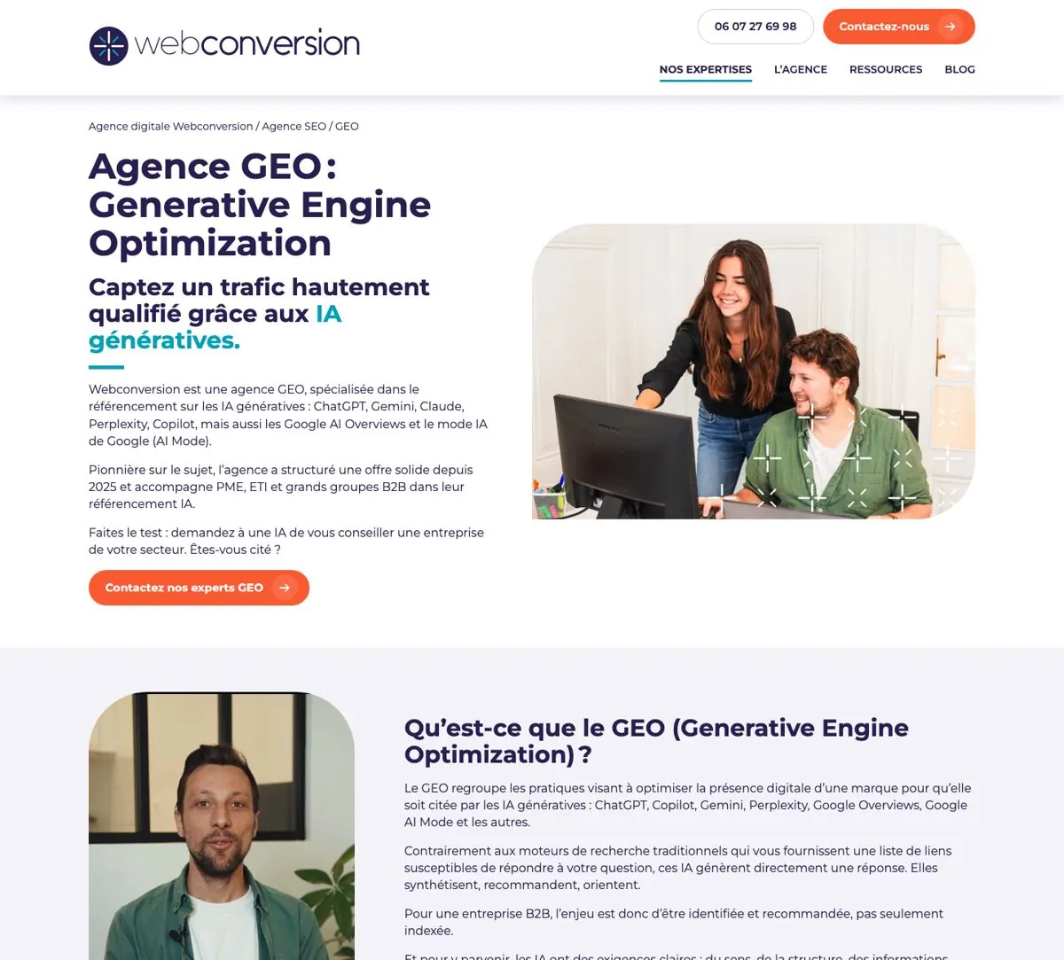 Page agence GEO de Webconversion